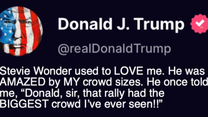 Was Stevie Wonder blind to see Trump was a con?