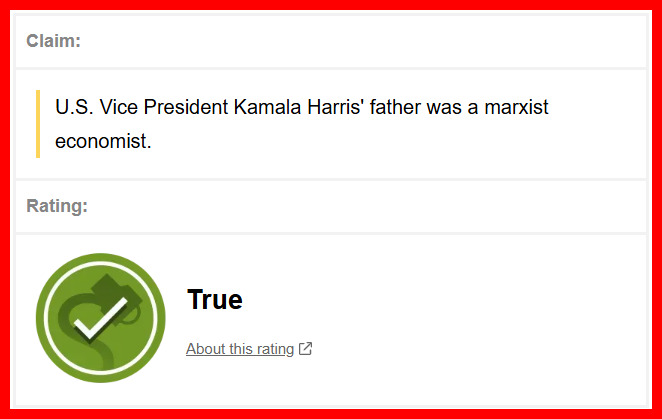 Why is the press keeping quiet about the fact that Kamala Harris father was a hard core Marxist economist?