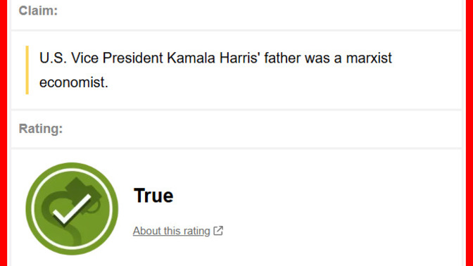 Why is the press keeping quiet about the fact that Kamala Harris' father was a hard core Marxist economist?