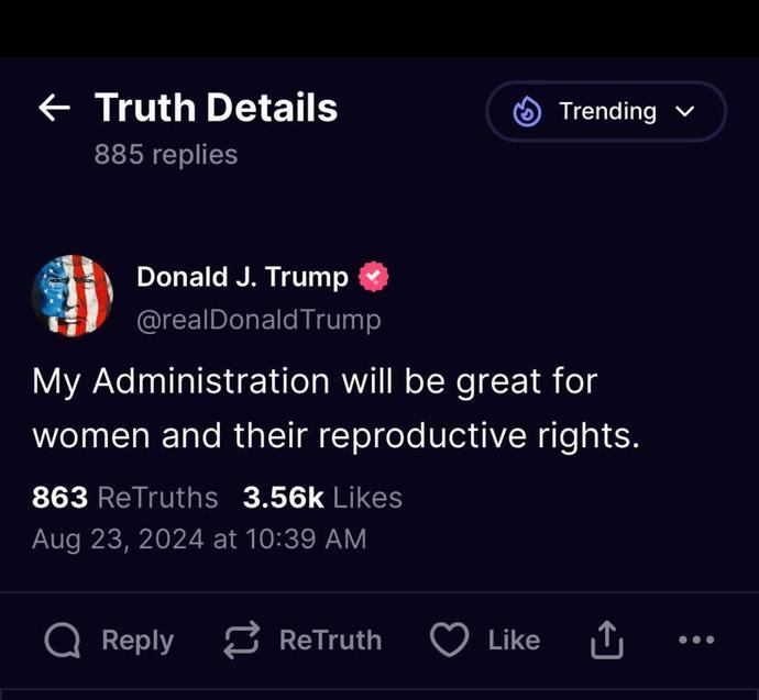 Does any woman (or man) believe him after he admitted to gutting Roe?