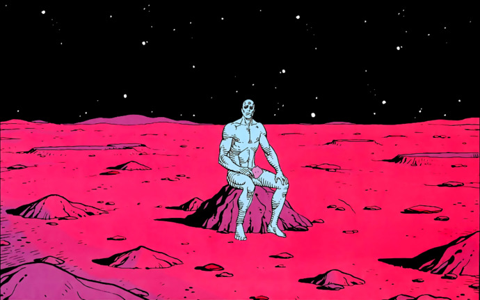 Dr Manhattan is lonely alone