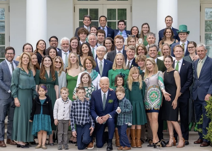 Kennedy Family Standing At Biden White House