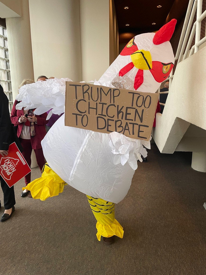 Trump chickened out on debating in the primaries. Will he bail again? VOTE!