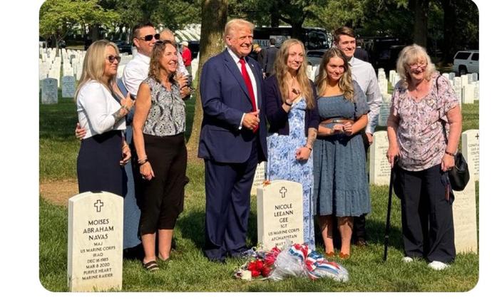 Trumplicans and Republicans - How do you do thumbs up at a gravesite on hollowed ground (Arlington National Cemetery)?