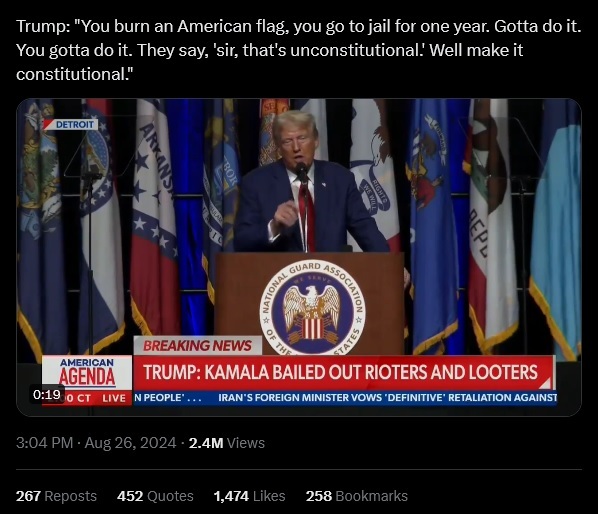 Is he going to have Thomas, Alito, and his apointees undo laws on burning flags now too?