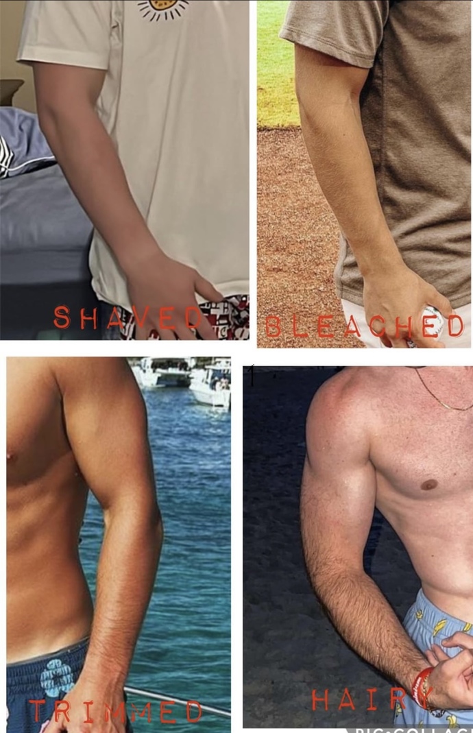 What amount of Arm Hair is most attractive on a man?