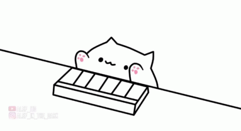 white cat treats piano better?