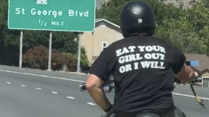 What do you think of this biker's t-shirt?