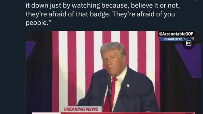 Is he calling on cops to be poll watchers to make sure that you vote for him for President - and if not you get arrested for voter fraud?