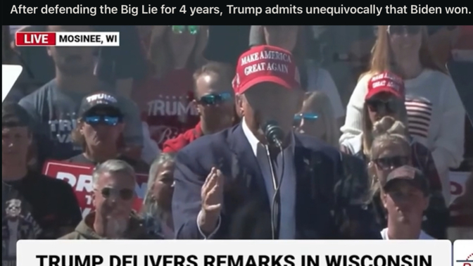 So we’re good with 2020 Big Lie, right? It was legit?