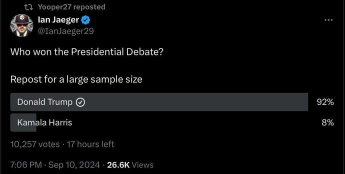 Who won the debate in your opinion? Kamala or Trump?