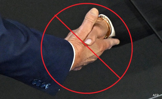 TWO handshakes? Are Kamala & Donald friends now?