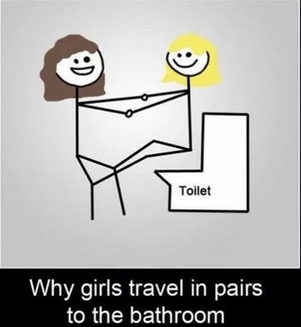 Why do girls often go to the toilet together?