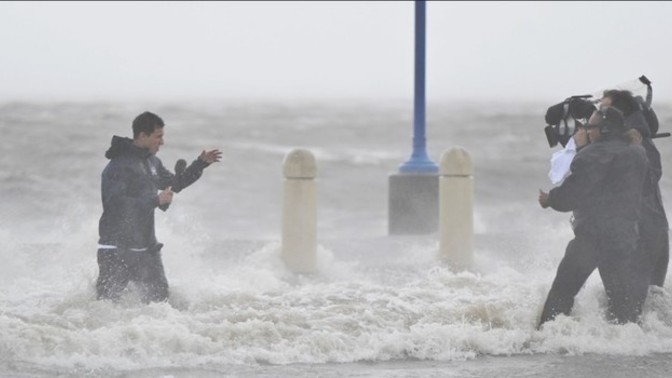 Whats your thoughts on these news orgs STILL sending out weathermen to the middle of a hurricane, blizzard, hail, earthquake, etc?