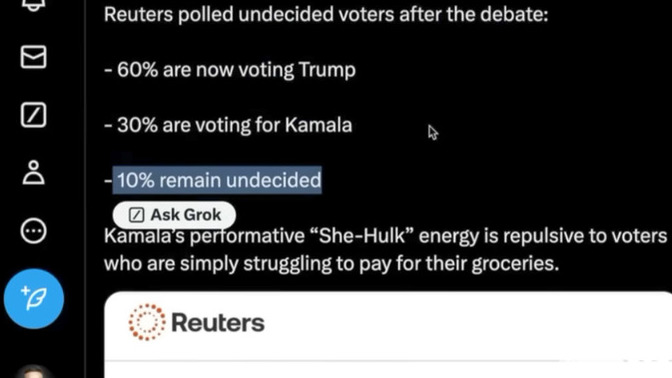 Did you know most undecided voters at the moment are for Trump?