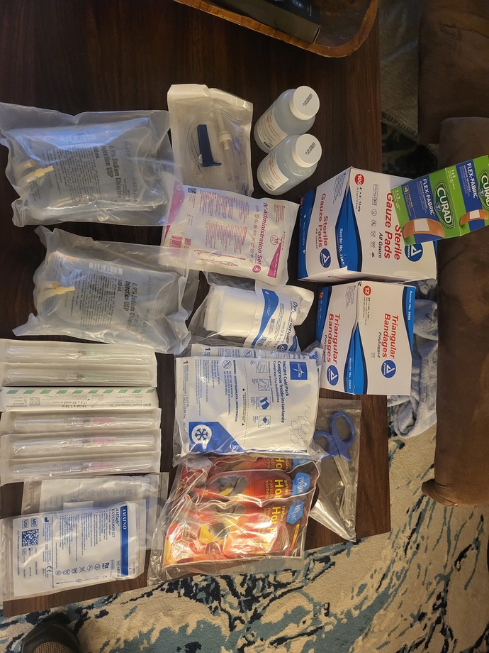 A bunch of medical supplies I purchased