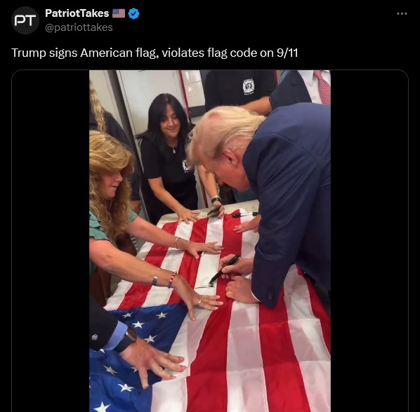 How come the Trumplicans and FAR RIGHT have the RIGHT to do this to the American Flag?