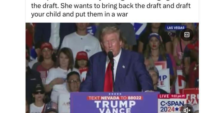 Do you fact check or take what he says at face value - did Harris ever say at one point she wants to bring back the draft?