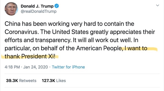 “I want to thank President Xi!”