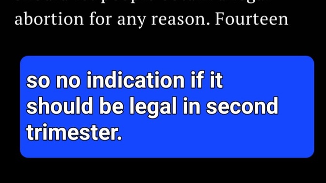 Since most americans refer to the first trimester , why won't the poll say any specific time?