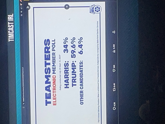 What do you think of Teamsters, the largest union in the US, backing Donald Trump overwhelmingly?