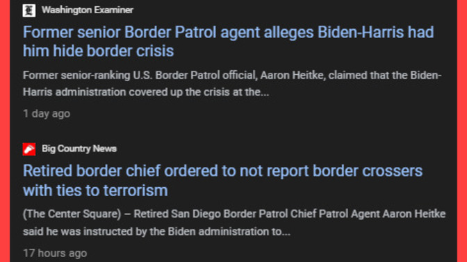 =BREAKING= Border Patrol Chief ordered by Harris-Biden administration to cover up terrorists crossing US border. Why would ANYONE vote for Kamala! ?