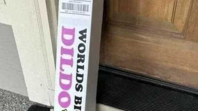 What would you think if you saw this left at your neighbor's door by the UPS man?