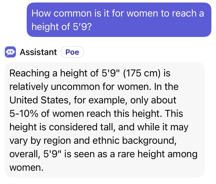 Do you consider 5’9 tall for a woman?