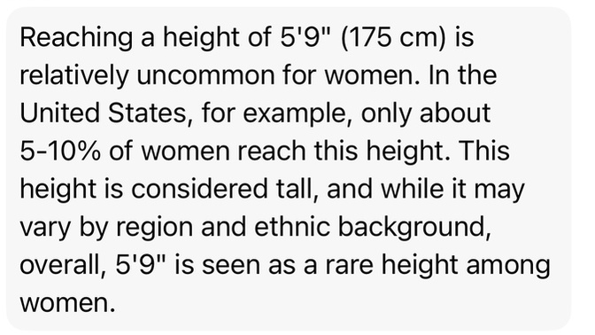 Do you consider 5’9 tall for a woman?