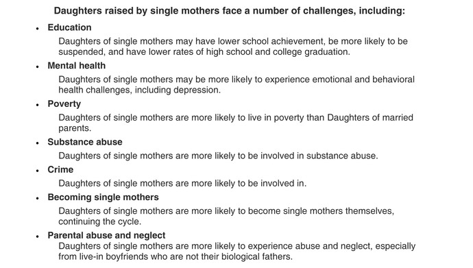 Since daughters of single moms tend to be like their moms and have the highest crime rates, should men avoid marrying daughters of single moms?