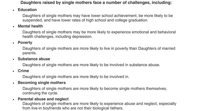 Since daughters of single moms tend to be like their moms and have the highest crime rates, should men avoid marrying daughters of single moms?
