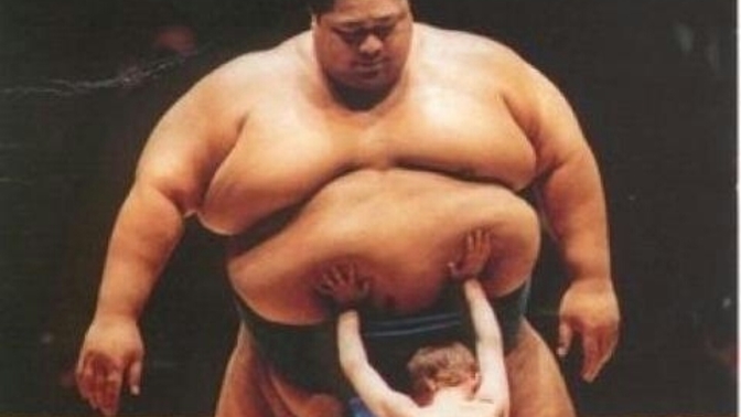 What weight is necessary for a Sumo wrestler to be invincible?