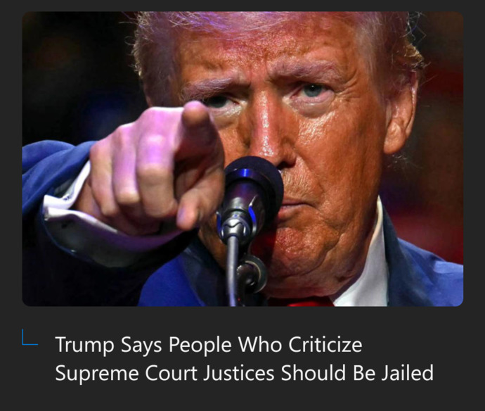 So, people who criticize Supreme Court justices should be jailed?
