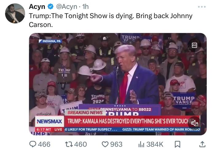 Who wants Johnny Carson back on the Tonight Show?