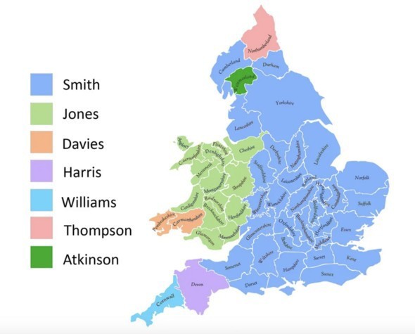 How common is the commonest surname where you live?