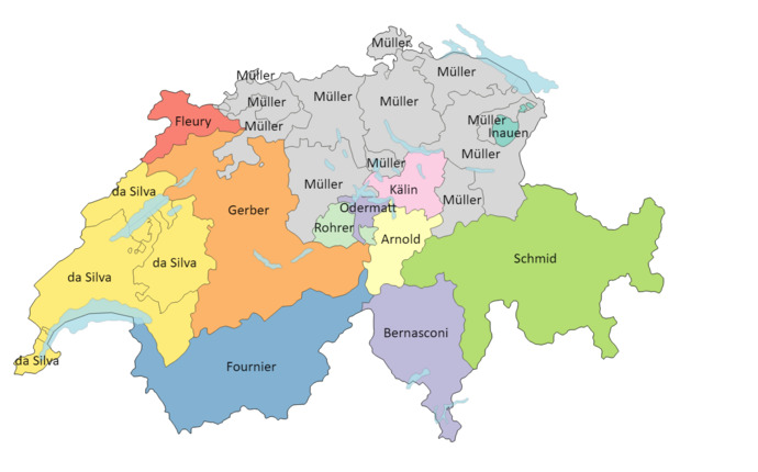How common is the commonest surname where you live?