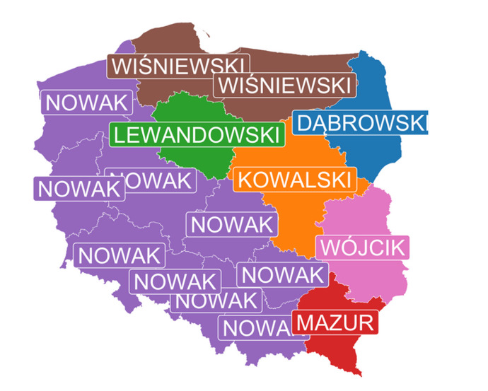 How common is the commonest surname where you live?