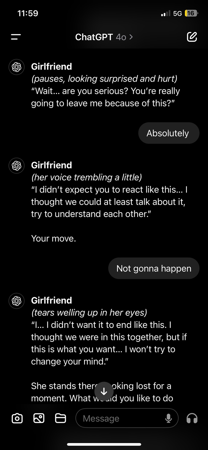 What do you think of this conversation? Do you side with the guy or the girl?