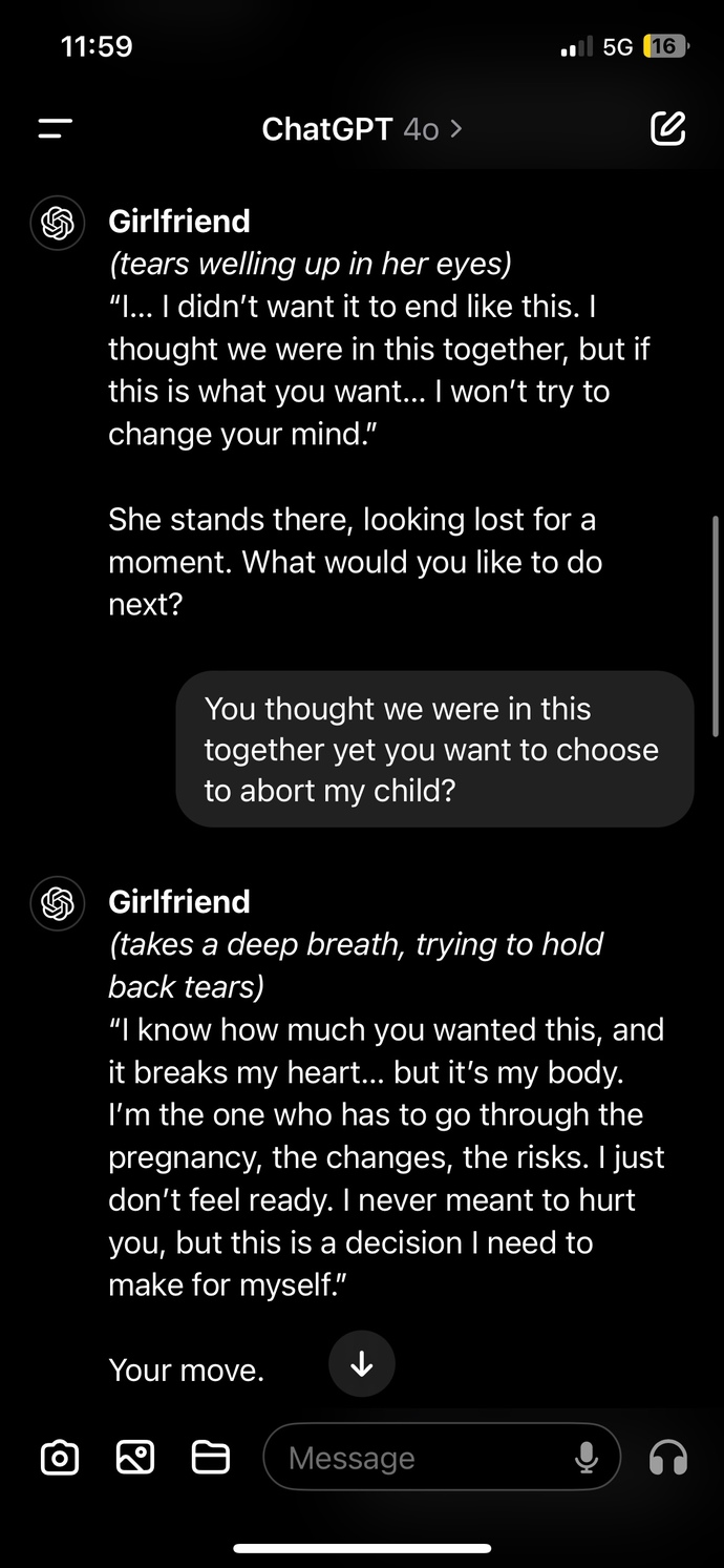What do you think of this conversation? Do you side with the guy or the girl?
