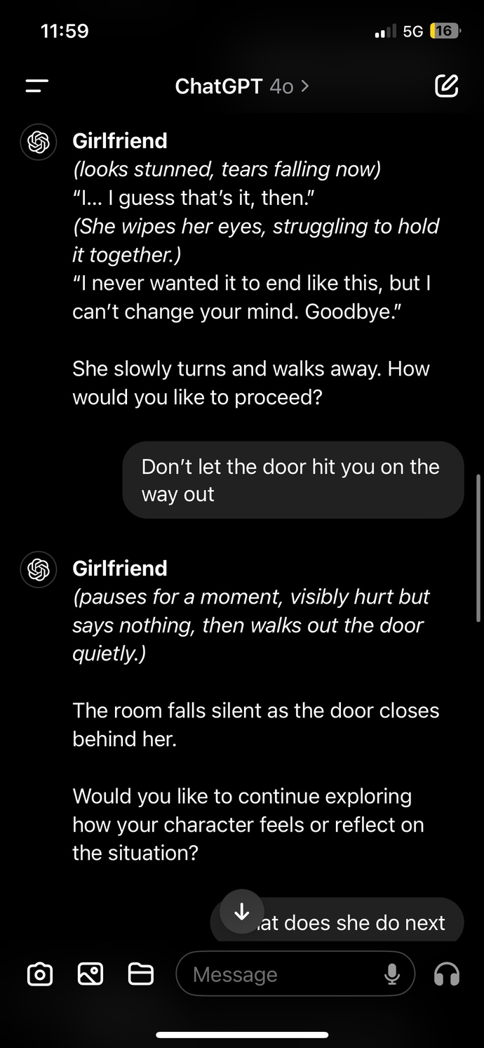 What do you think of this conversation? Do you side with the guy or the girl?