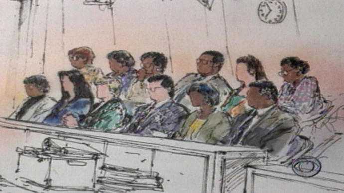 The Simpson jury (sketch by Bill Robles)