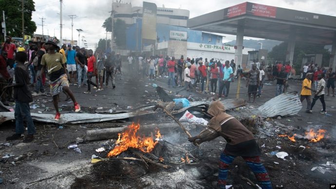 Is the civil unrest in Haiti only in the capital, or is it everywhere?