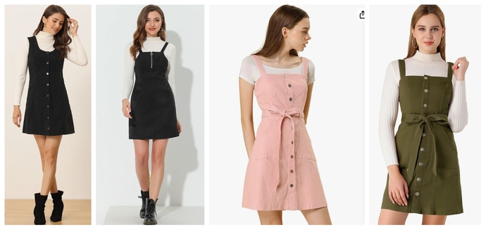 Which of these pinafore dresses is cuter for a casual date?