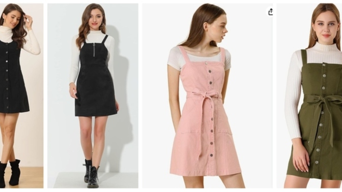Which of these pinafore dresses is cuter for a casual date?