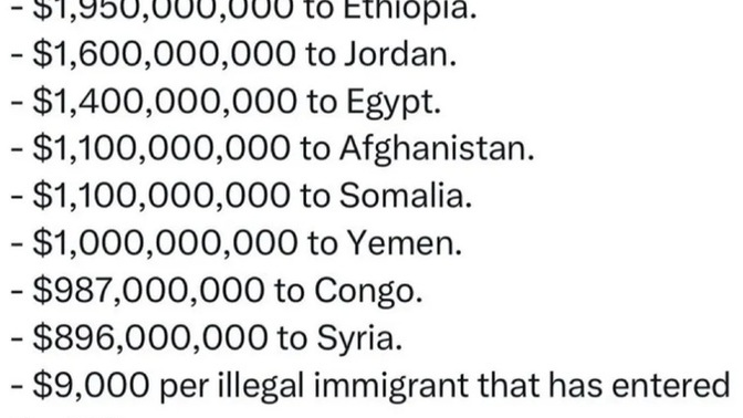 Everytime they take money out your check, American leaders give it to foreign nations, while letting the U. S. A and its problems get ignored?