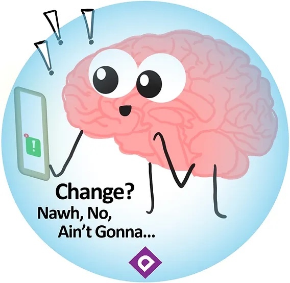 What does your brain try to make you do and you have to resist yourself not to do it?