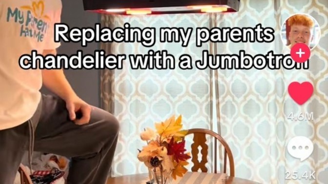 Should chandeliers in dining rooms should be replaced with jumbotrons?