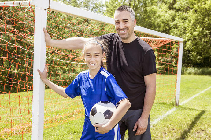 Dad with future scholarship college athlete
