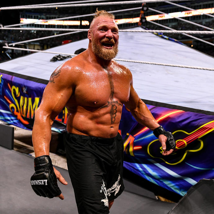Why does it seem that Brock Lesnar sweat profusely more than other athletes he competes with?
