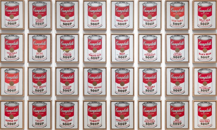 32 Campbell's Soup Cans, by Andy Warhol